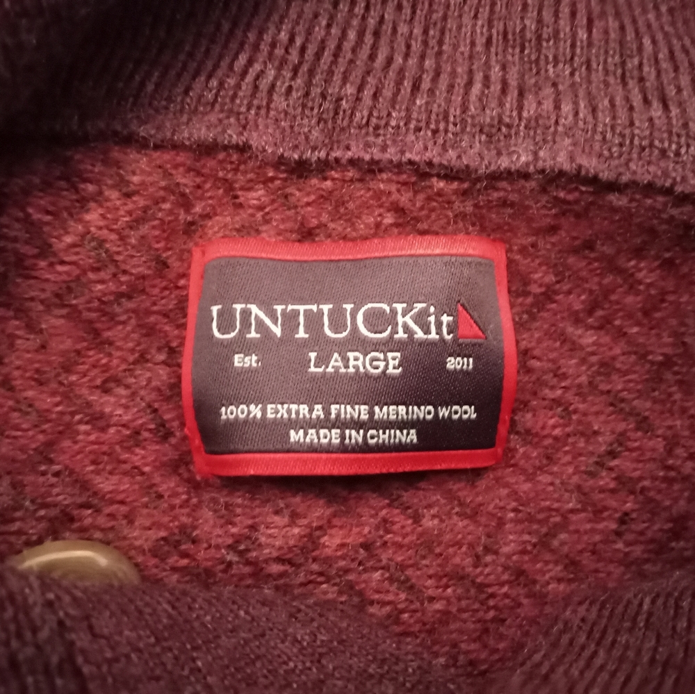 Untuckit Merino Wool Patterned Sweater - image 2